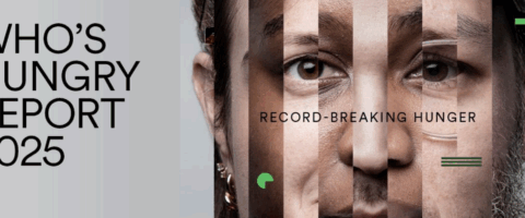 A composite images of different faces with the text Who's Hungry Report 2025 with the North York Harvest Food Bank logo underneath.