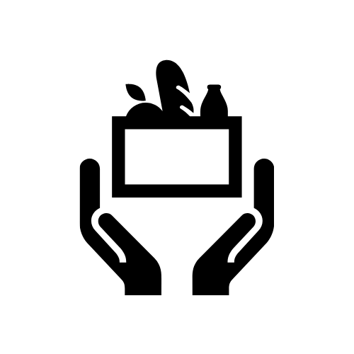 icon - hand holding food box floating