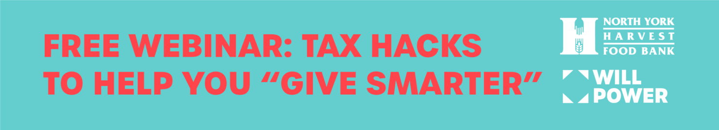 Will Power Banner - caption Free Webinar: tax hacks to help you "give smarter"